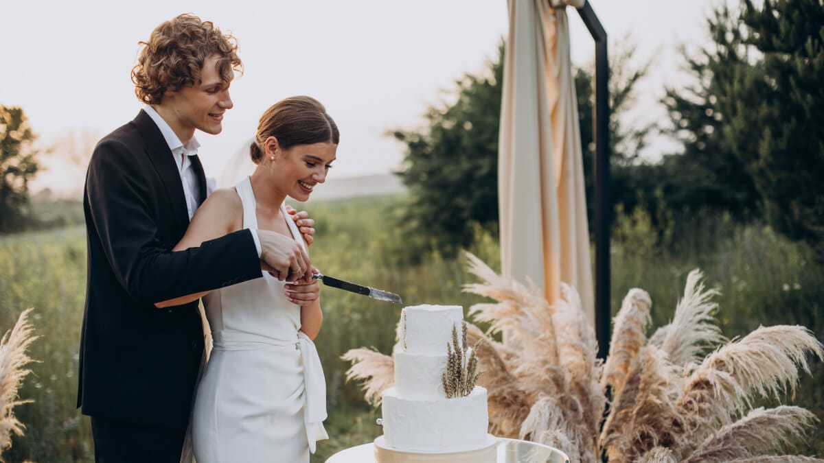 Enkelt bröllop illustration